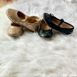 Two pairs girls dress shoes/flats